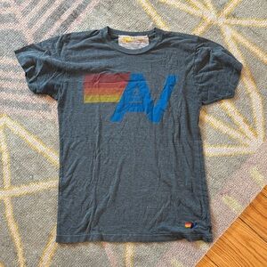 Aviator Nation Charcoal Tee with Multicolor Logo